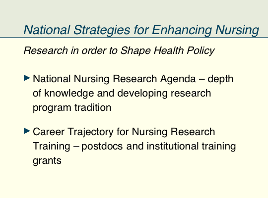 National Strategies for Enhancing Nursing