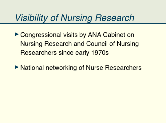 Visibility of Nursing Research
