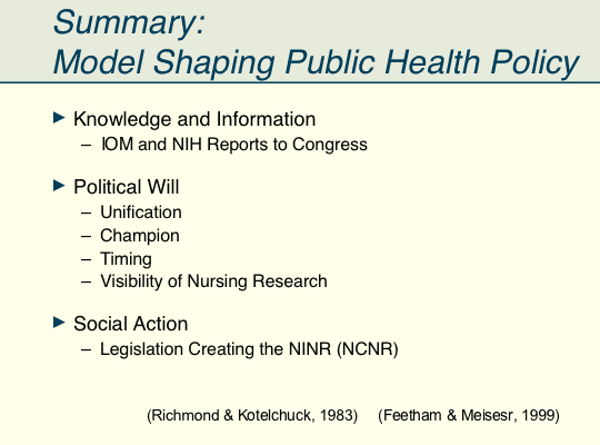 Summary: Model Shaping Public Health Policy
